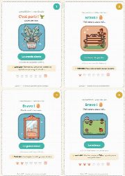 Cartes illustrées de la chasse au trésor personnalisée